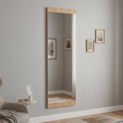 Specchio Fiammetta, Specchiera, Articolo d'arredo a muro, Decorazione con specchio, 40x2h120 cm, Rovere
