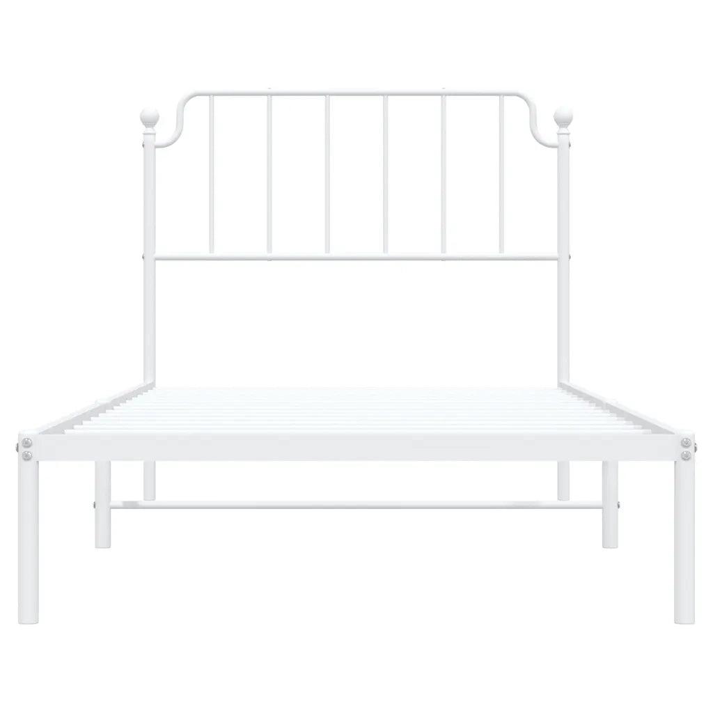 Giroletto con Testiera Metallo Bianco 100x190 cm 373930
