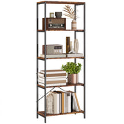 Libreria con scaffali in metallo e melaminato ¨C zephmum ¨C marrone 80x30x180 cm