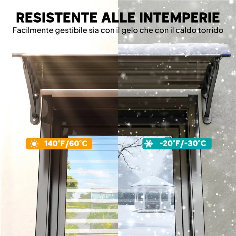 PENSILINA DA ESTERNI IMPERMEABILE E ANTI-UV, IN PC, PP E ALLUMINIO, 75X100X23 CM, MARRONE E NERO