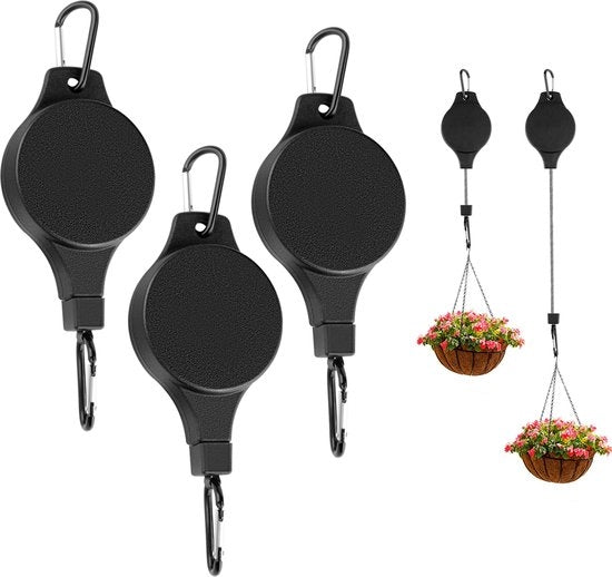 Set di 3 appesioli per piante, appoggio per piante con funzione di sollevamento, appoggio per piante regolabile, appoggio per piante per vasi, giardini, nidi d'uccello, vaschette e mangiatoie per uccelli
