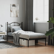 Giroletto con Testiera-Struttura Letto con testiera in Metallo Nero 90x200 cm 756438