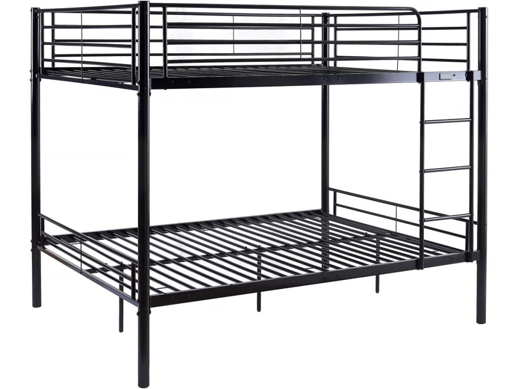 Letto a castello doppio "Adam" - Rete inclusa - 140 x 190 cm - Nero