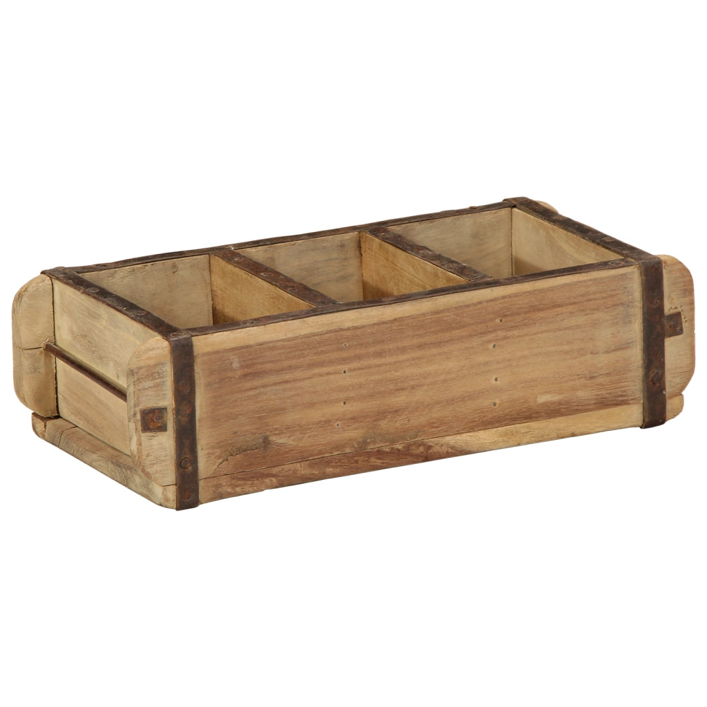 Set di vassoi  4 pezzi 30x14x9 cm in legno massiccio recuperato