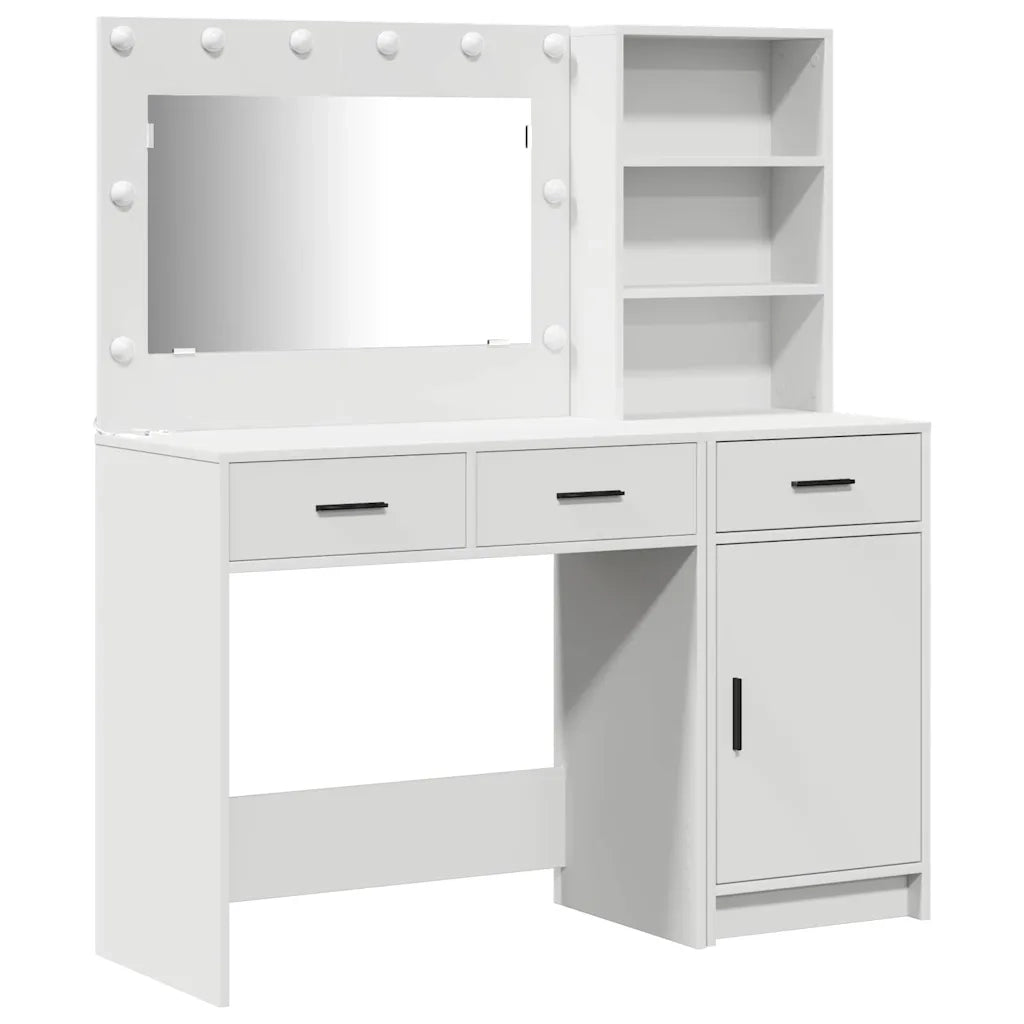 Tavolo da Trucco con cassetto 2 pcs Bianco Legno multistrato 3334263