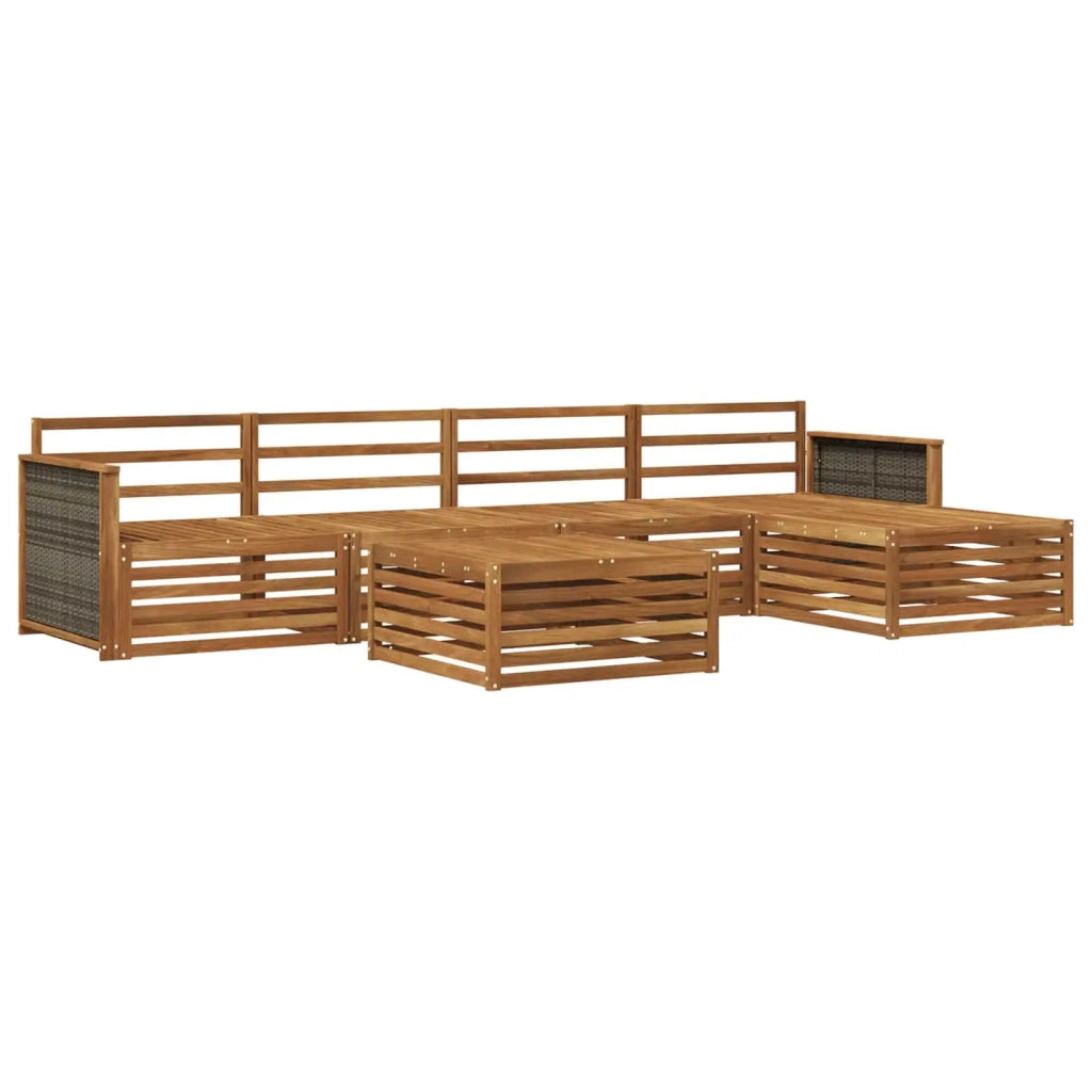 Set di divani da esterno 6 pz Naturale Legno di Acacia Massello 3383257