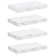 4 pz Scaffale da parete | Ripiano a parete | Mensola a parete Marmo Bianco 40 x 23,5 x 4 cm