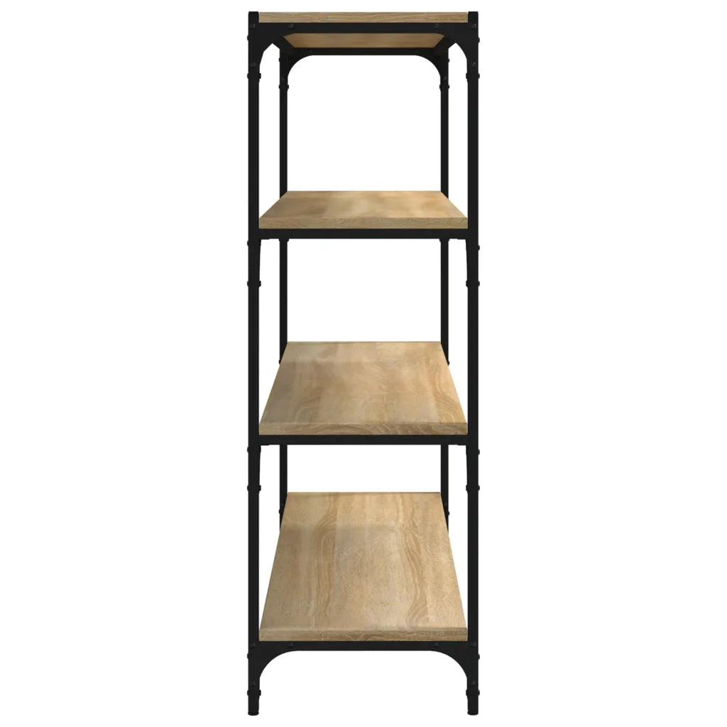 Libreria-Scaffale per Libri-Mobile di Stoccaggio Rovere Sonoma 100x33x100cm Legno Multistrato e Acciaio