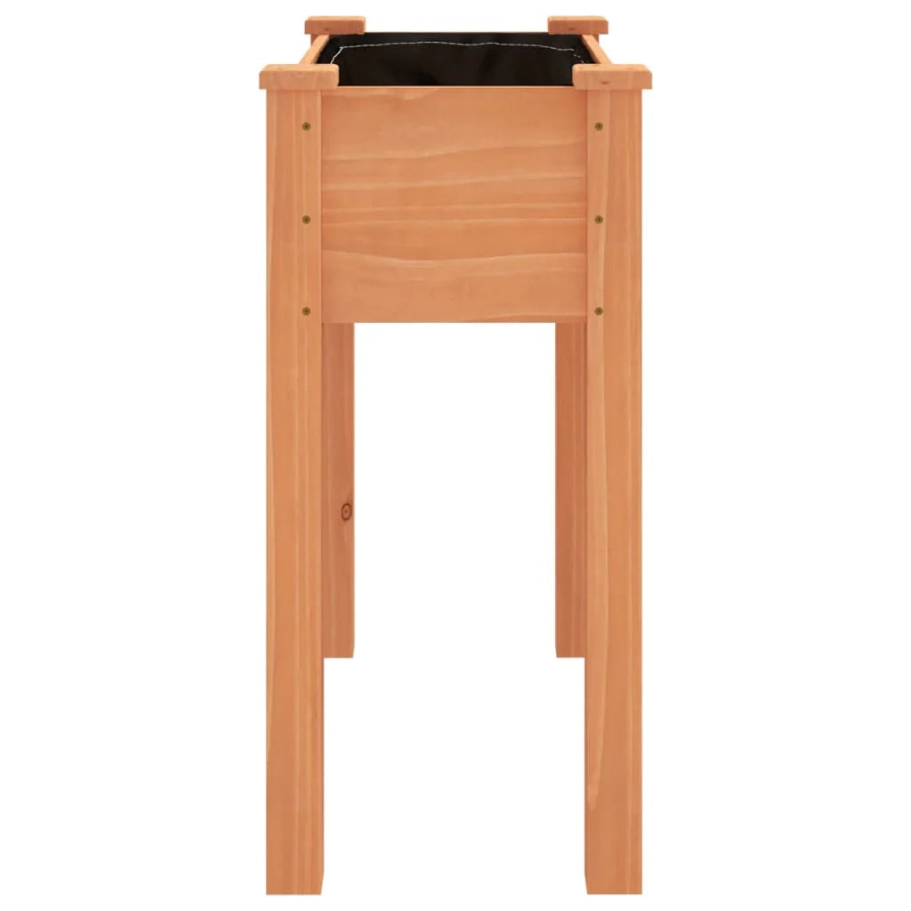 Fioriera rialzata per piante fiori terrazza giardino con rivestimento 71 x 37 x 76 cm legno massello di abete marrone 02_0038143