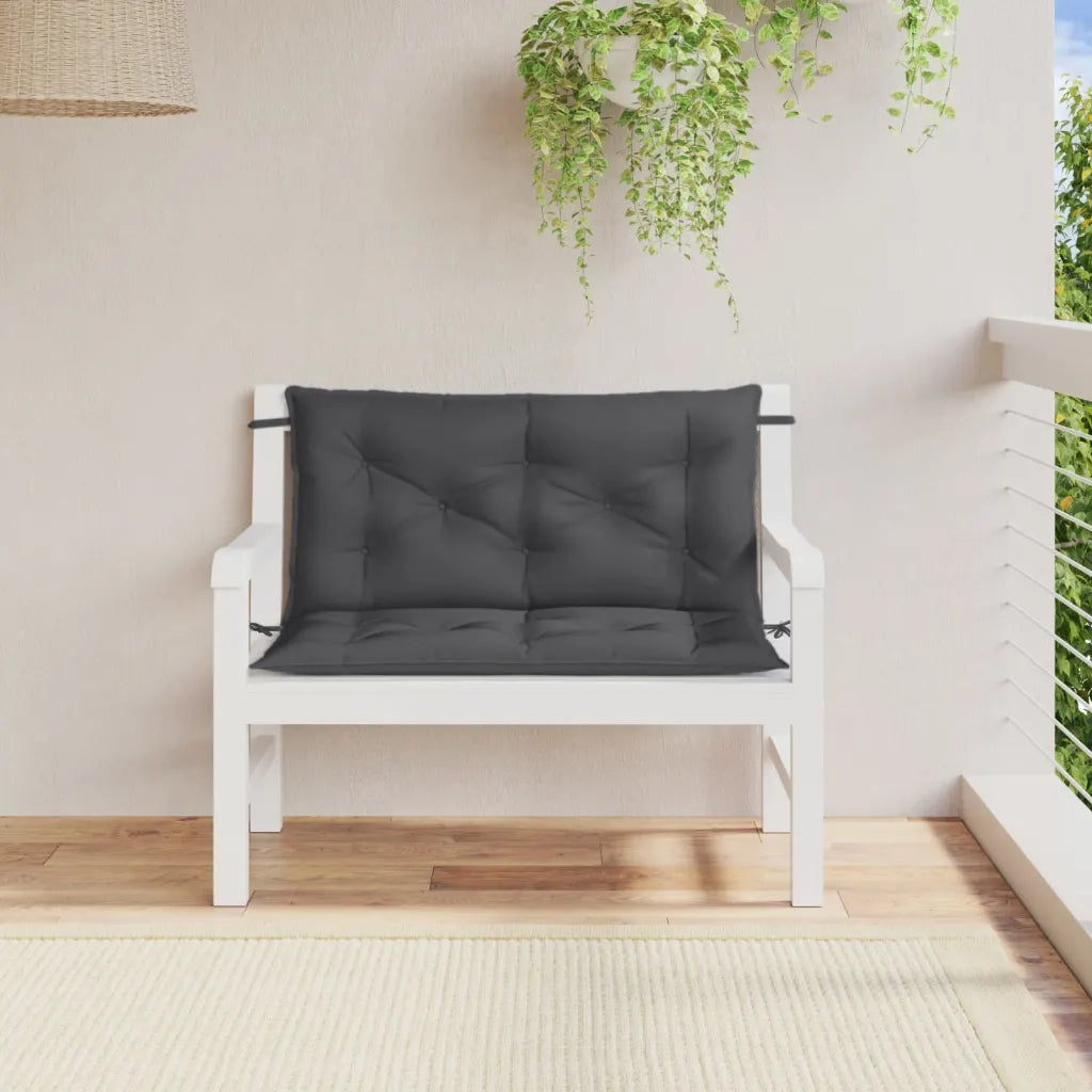 Cuscini Panca Giardino 2pz Antracite MÃ©lange 100x50x7cm Tessuto