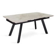 Tavolo allungabile LAROS – 160 a 240 cm – Piano in pietra marmorea beige – Struttura in metallo – Design di alta gamma