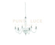 LAMPADARIO PAGANINI 6 LUCI BIANCO CROMO ATTACCO E14 D.70CM