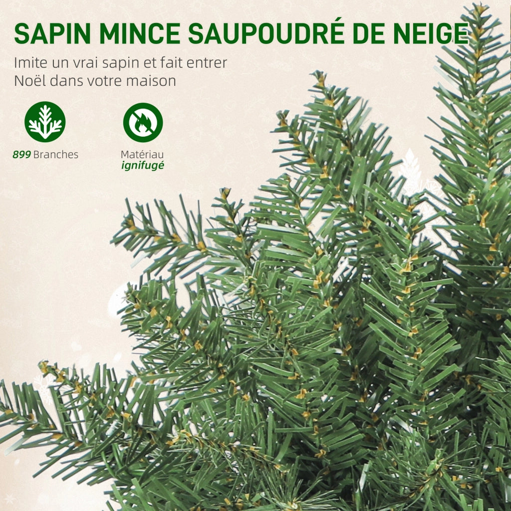 Albero di Natale 180 cm con Luci ¨C Zephmum ¨C Verde, 899 Punte, Supporto in Metallo Pieghevole