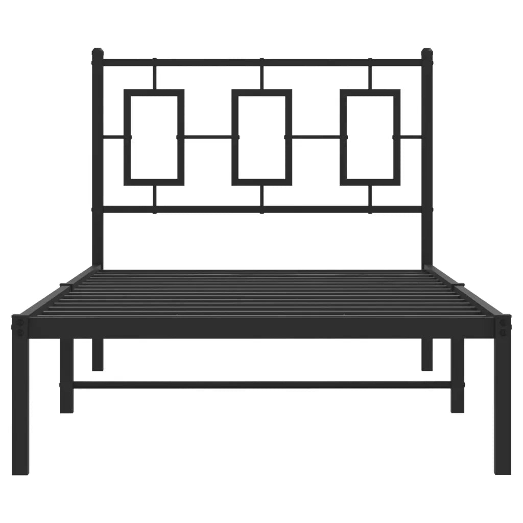 Giroletto con Testiera-Struttura Letto con testiera in Metallo Nero 90x190 cm 665072