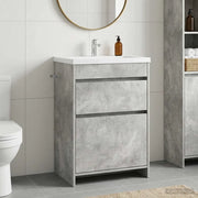 Mobiletto da Bagno Sotto Lavabo Grigio Cemento 890731