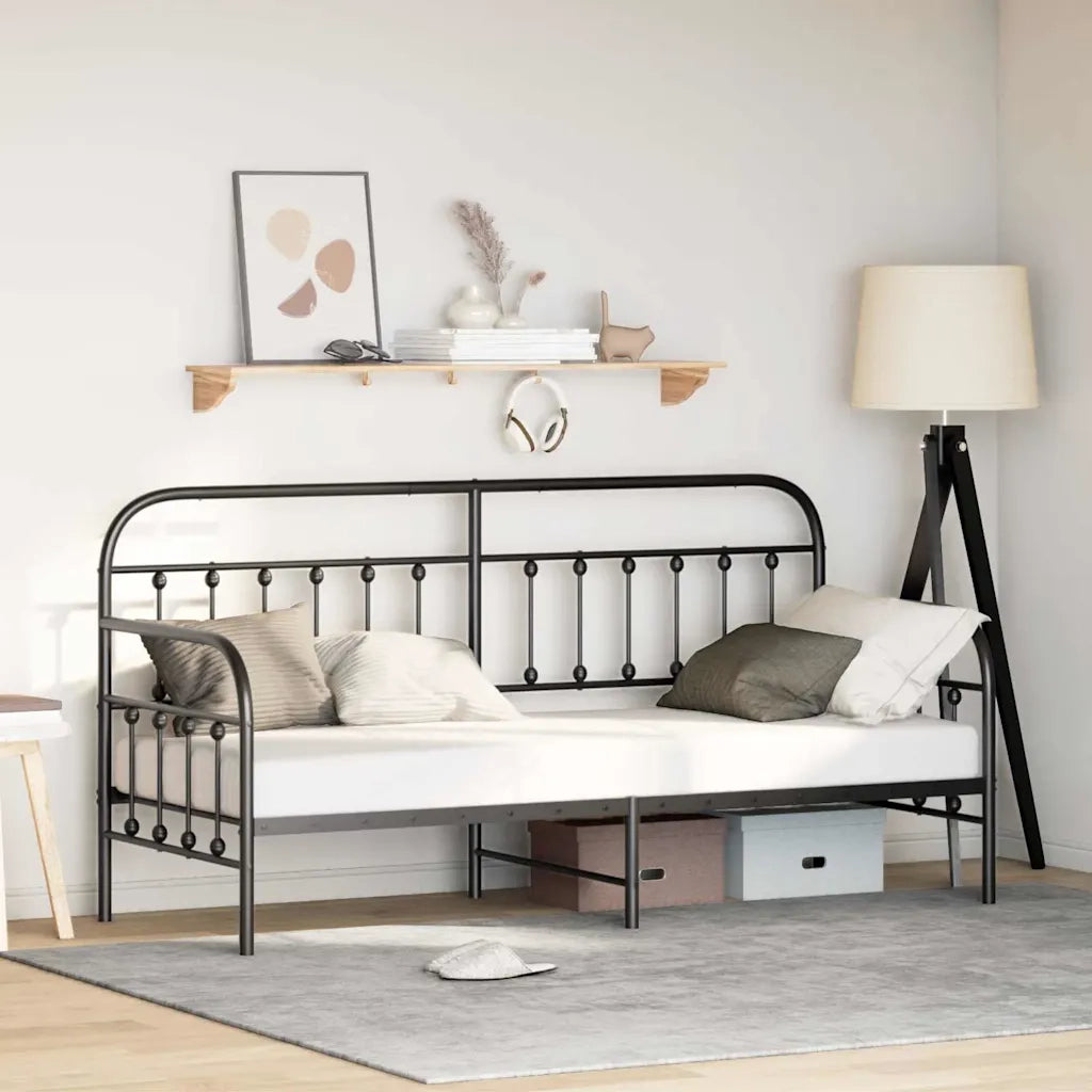 Struttura per letto di giorno Nero 75 x 190 cm 42002628