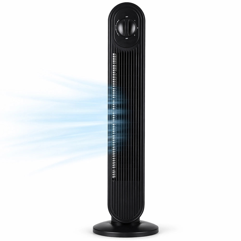 Ventilatore Raffrescatore Verticale a Torre Nero 60 W a 3 Velocità Altezza 79 cm