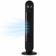 Ventilatore Raffrescatore Verticale a Torre Nero 60 W a 3 Velocità Altezza 79 cm