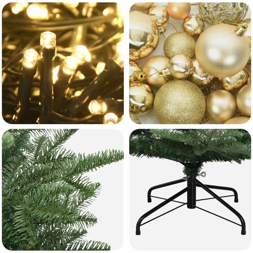 Albero di Natale artificiale con palline 210 cm 300 LED 3466525
