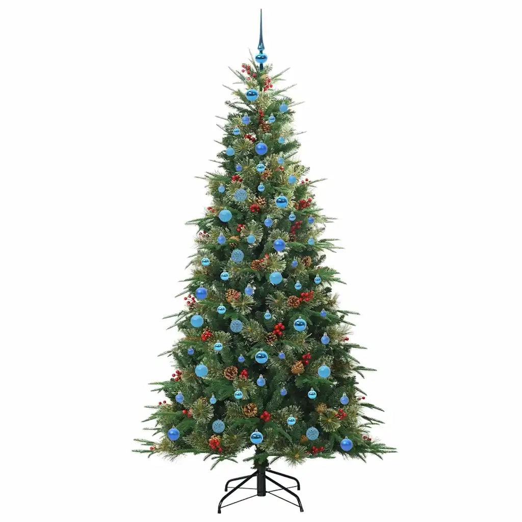 Albero di Natale | Decorazioni natalizie Artificiale con Rami Pieghevoli Verde 210 cm