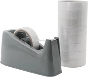 Dispensatore di nastro per scrivania - Vetrata di riempimento di nastro - Base antiscivolo - Grigio
