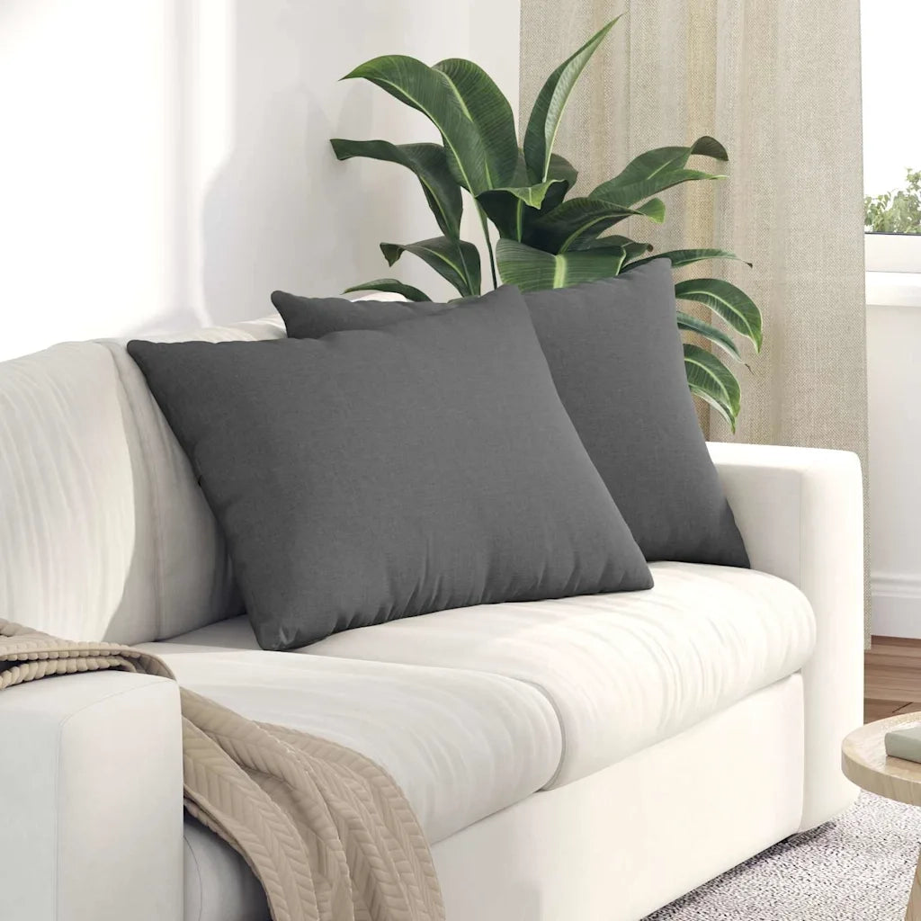 Cuscini da Divano 2 pcs Grigio scuro 70 x 50 cm Tessuto