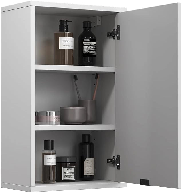 Bagno Eliza, Bianco, 40 x 65 cm con una porta, adatto per l'installazione a parete per riporre accessori da bagno