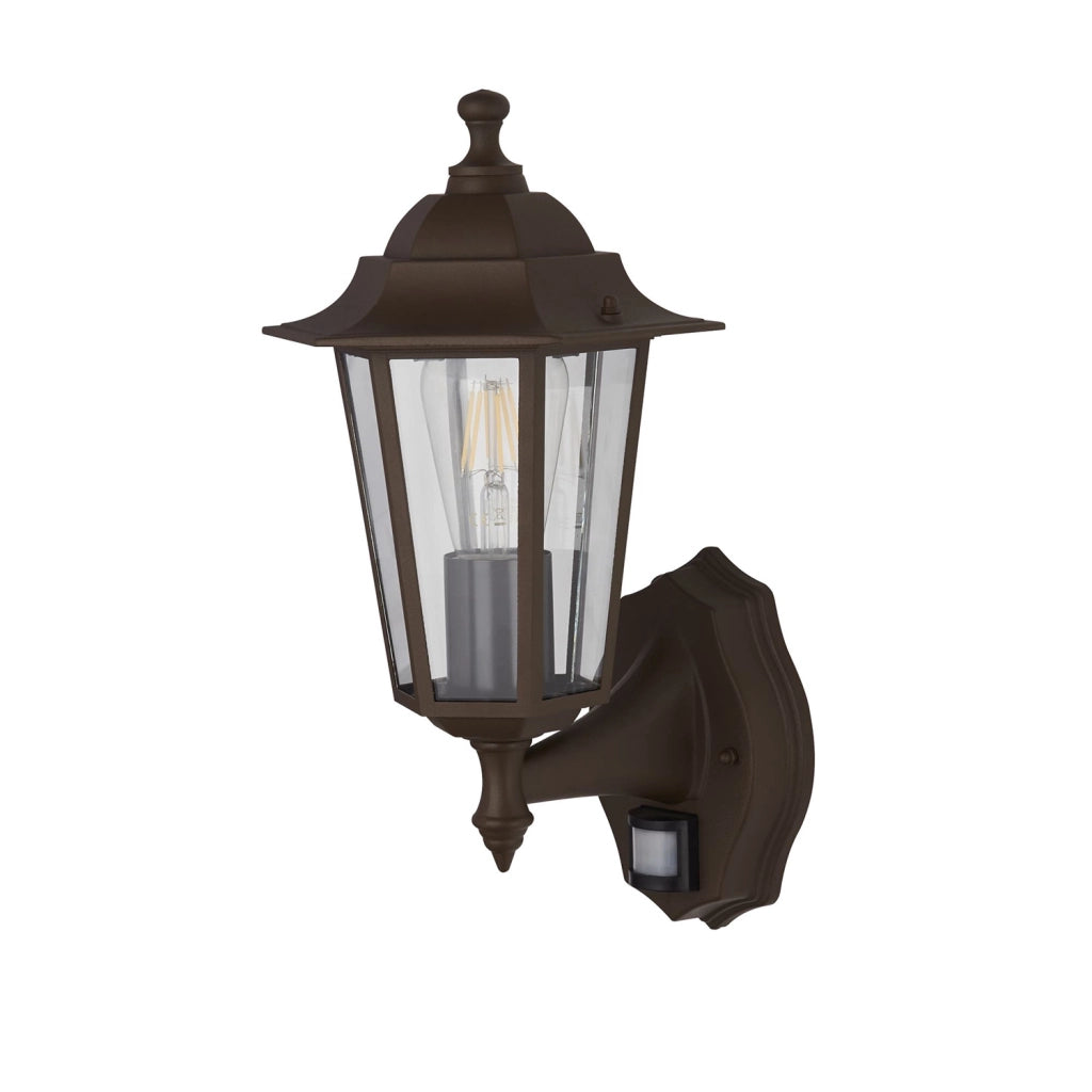 Applique Vintage-Decò Alex Acciaio Marrone Vetro Trasparente 1 Luce E27