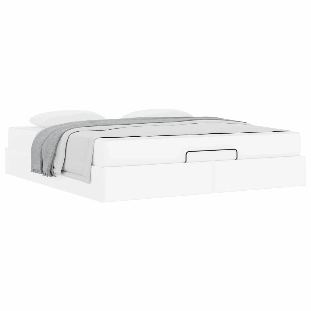 Struttura letto con materasso con materasso 2 pcs Bianco PVC