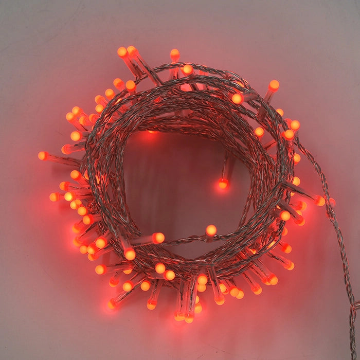 CATENA LUMINOSA LED TONDO 360° CON 300 LUCI ROSSE - ILLUMINAZIONE FESTIVA INTERNA/ESTERNA