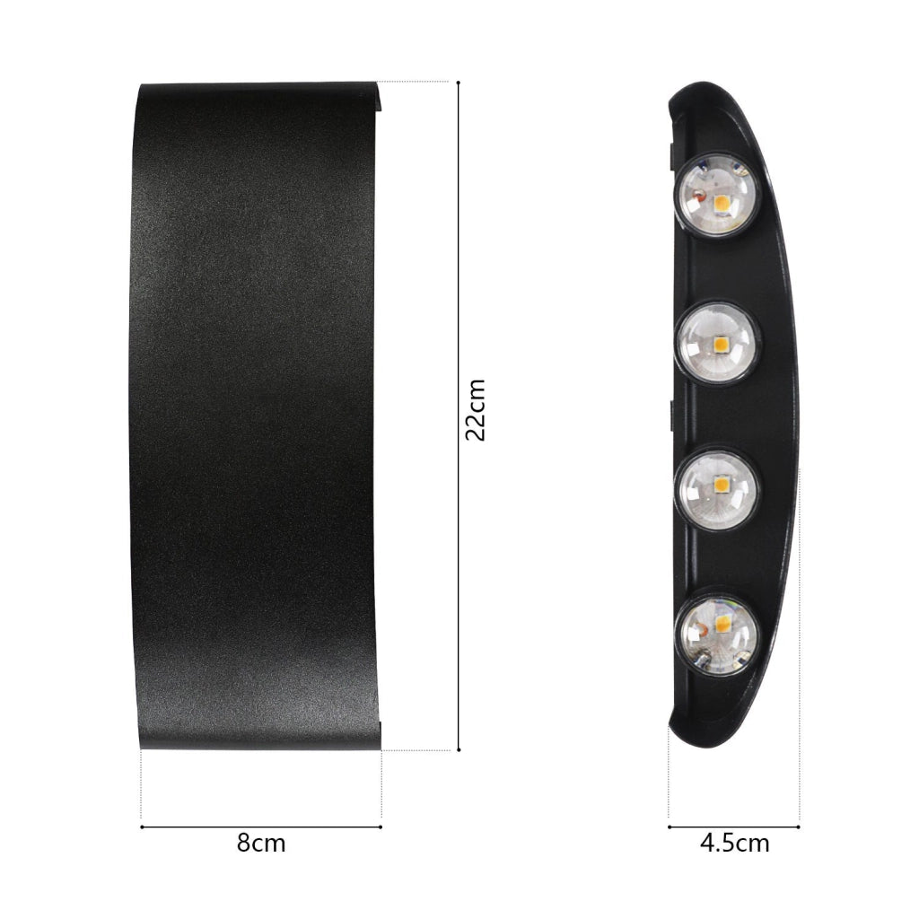 ZMH Lampada da parete a LED per interni set di 2 lampade da parete per esterni nere up down applique da esterno 7W IP65