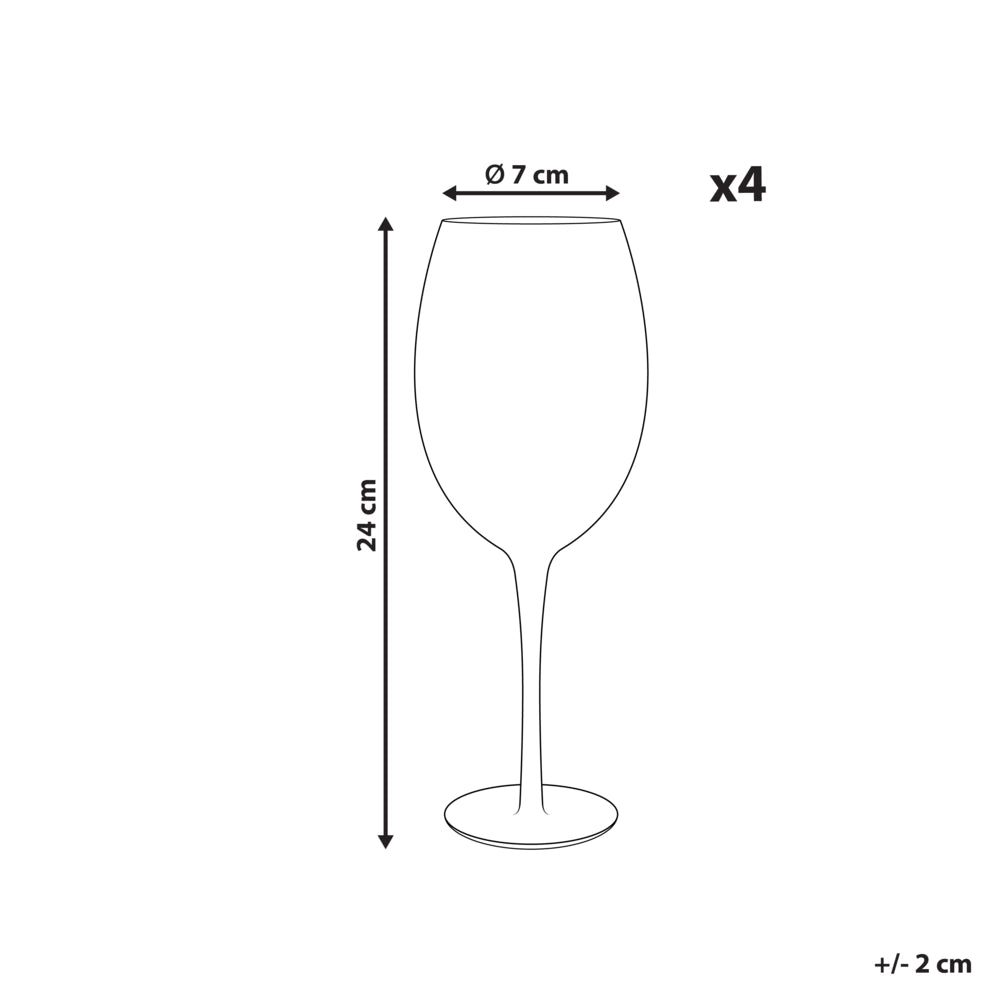 Set di 4 calici da vino rosso in vetro soffiato a mano con finitura iridescente 53 cl calici da tavola