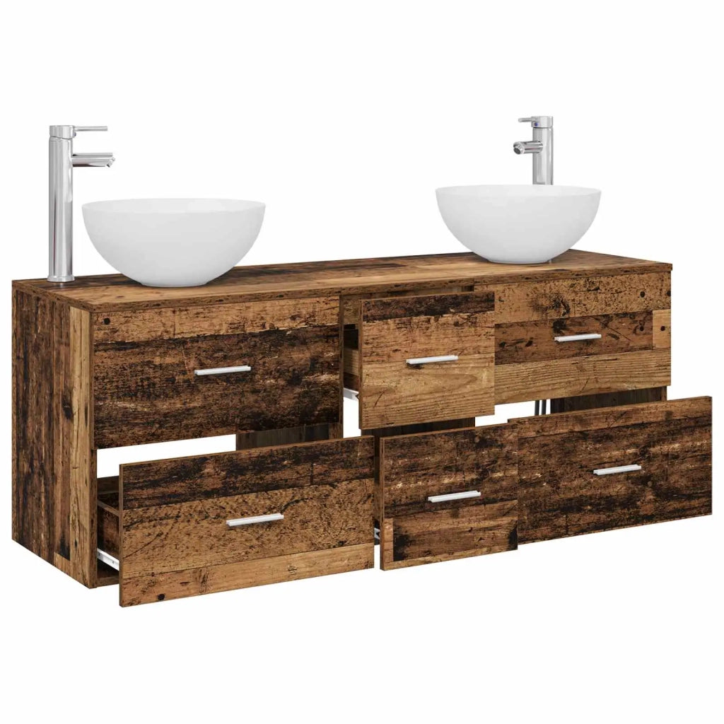 Set di Armadi da Bagno 3 pz Legno antico 49,5 x 35 x 63 cm 3405801