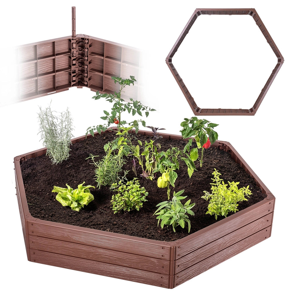 Aiuola rialzata per ortaggi KADAX, fioriera da giardino marrone 150x75 cm