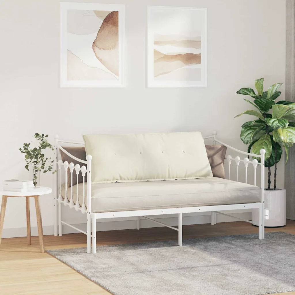 Cuscino per Schiena Crema 120 x 50 cm Tessuto in Cords