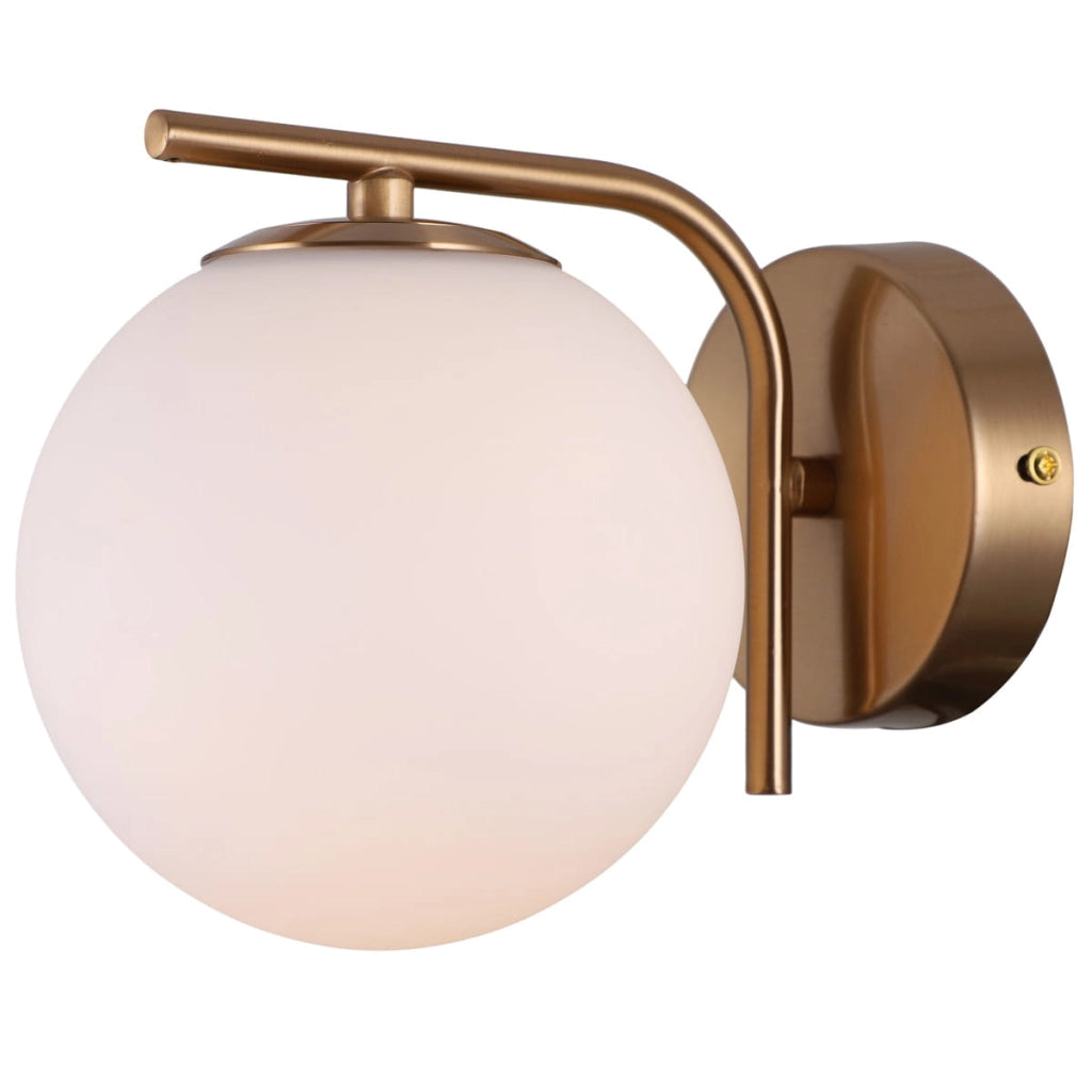 Applique da parete Italux Raddi ottone G9 vetro bianco