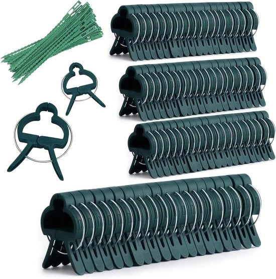 Impiallature per piante - 40 grandi e 60 piccoli chiodi - verde - acciaio