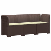 Divano da giardino 3 posti con cuscini in look rattan PP 3443822