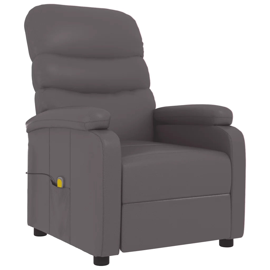 Poltrona Massaggio Reclinabile Grigia in Similpelle cod mxl 51552