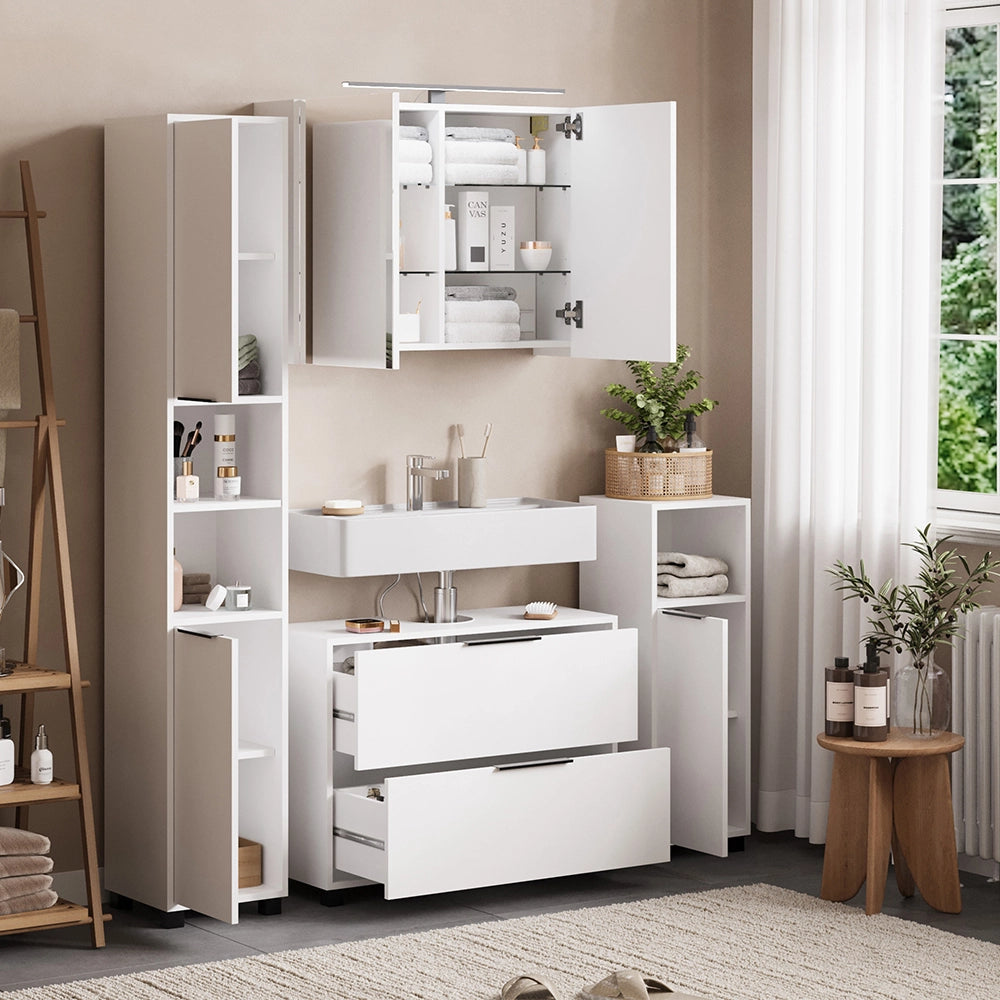 Vicco Set di mobili da bagno Bianco 4 parti
