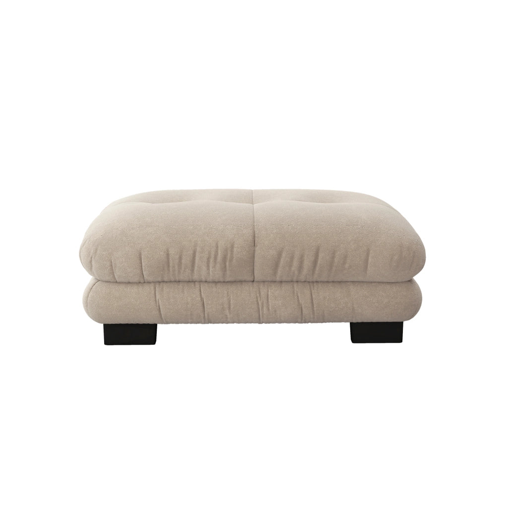 DIVANO in chenille Light Coffee con pouf mobili abbinati