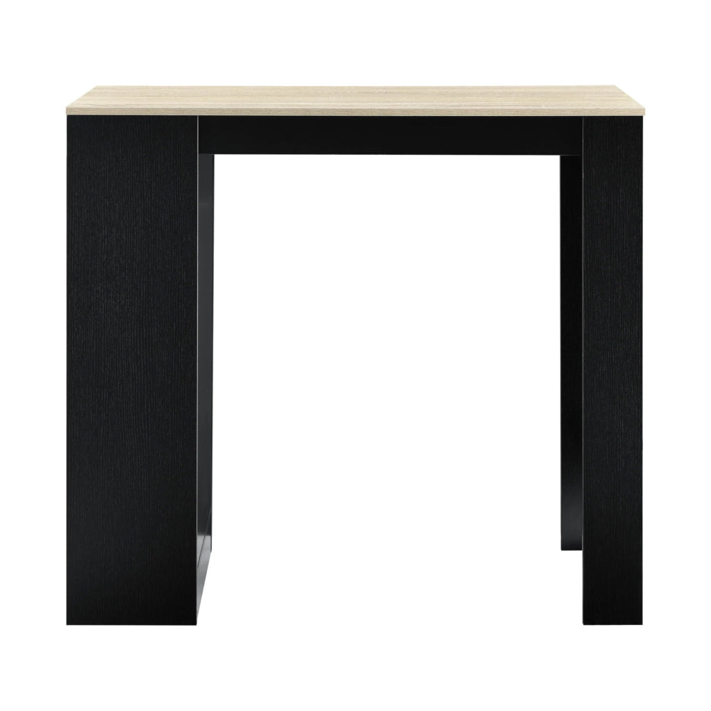Tavolo alto da bistrot con contenitore e 3 ripiani 110 cm nero e rovere 03_0006191
