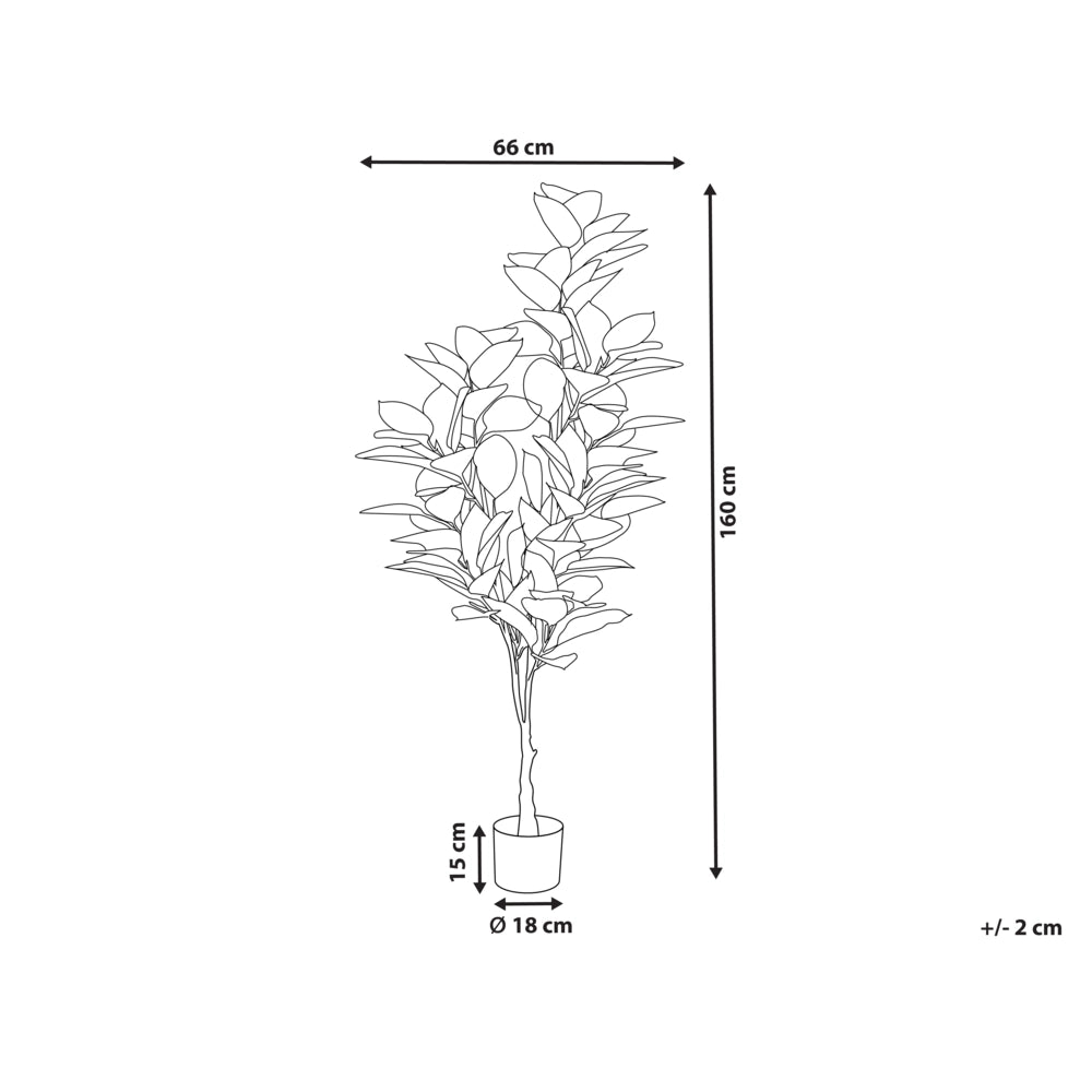 Pianta a artificiale ficus in vaso verde e Nero sintetico 160 cm Materiale accessorio decorativo per interni