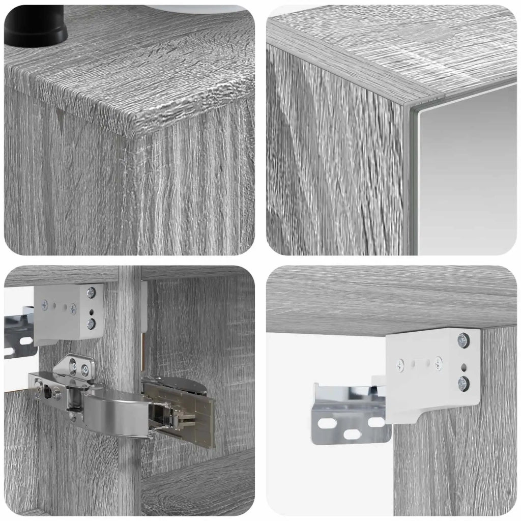 Set di mobili per il bagno 6 pcs Sonoma grigio 3407132