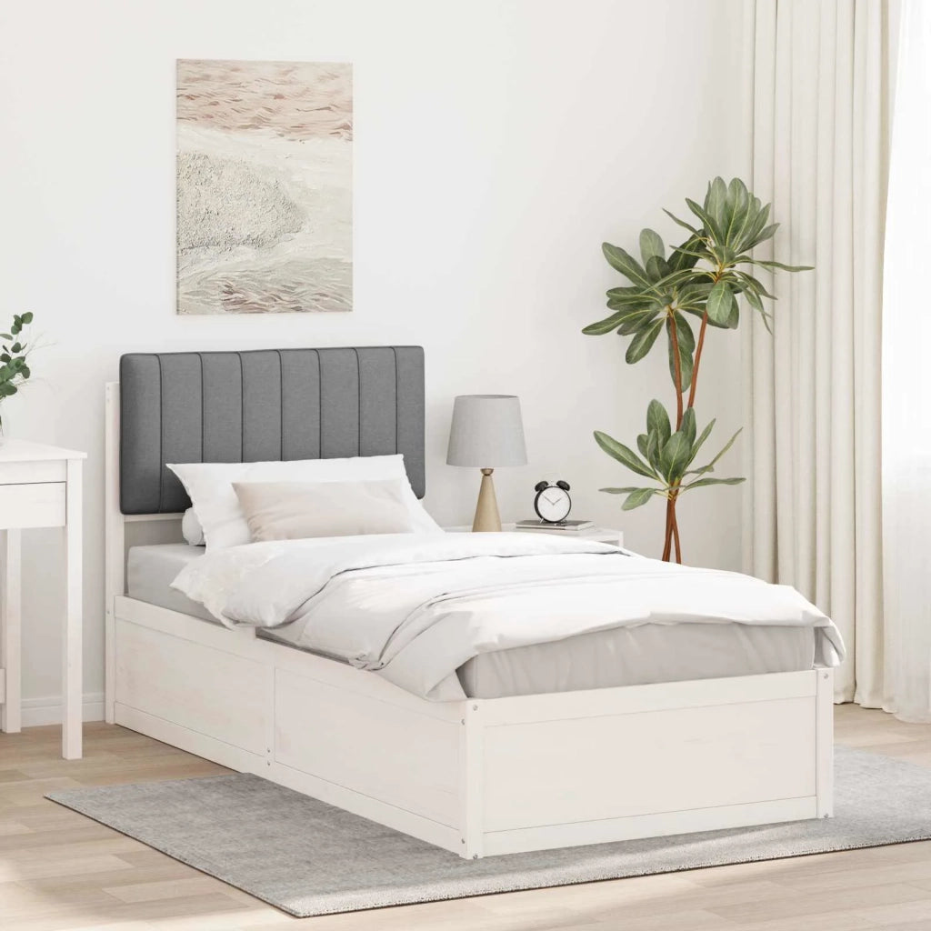 Letto con Testiera Rivestita Grigio chiaro 90 x 190 cm 877808