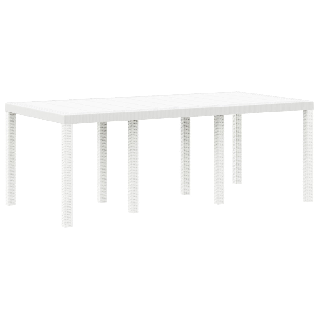 Set da pranzo da giardino 7 pezzi Bianco Polyrattan