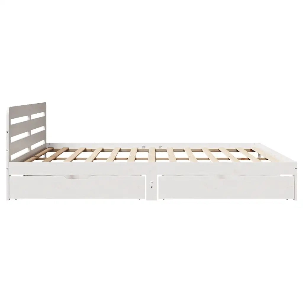 Giroletto senza Materasso Bianco 180x200 cm Legno Massello Pino