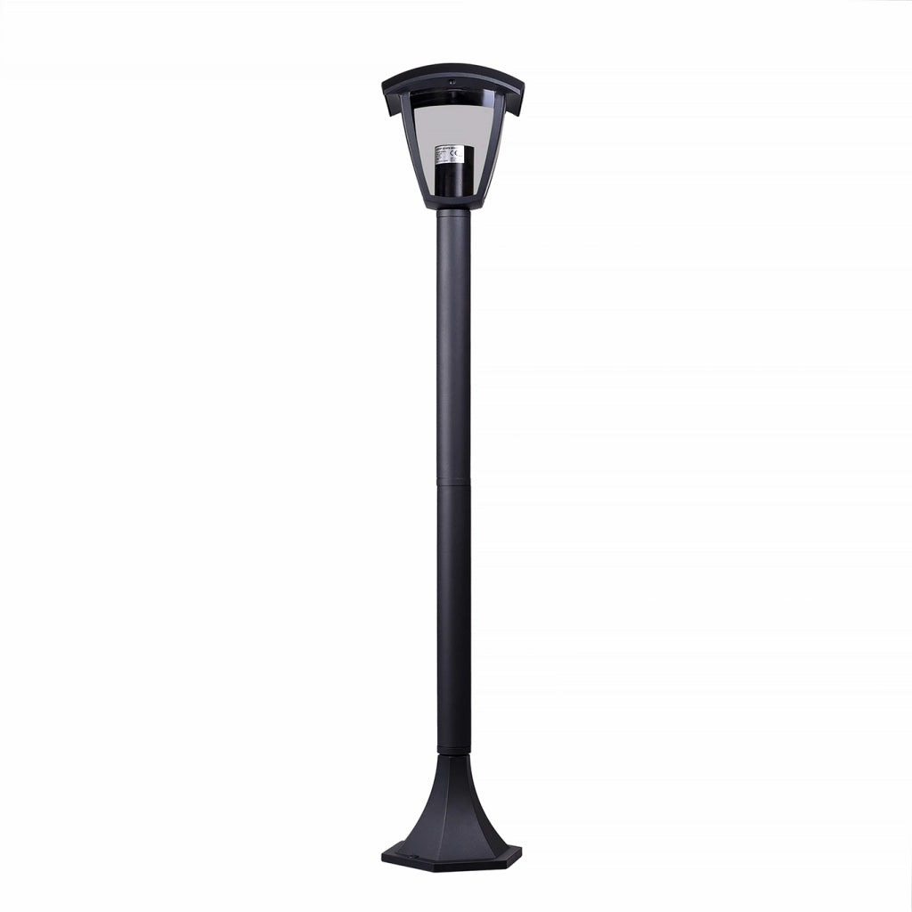 LAMPIONE LED DA GIARDINO GRIGIO CON ATTACCO E27 IP44 - DESIGN MODERNO STRUTTURA IN ALLUMINIO E POLICARBONATO IDEALE PER ESTERNI