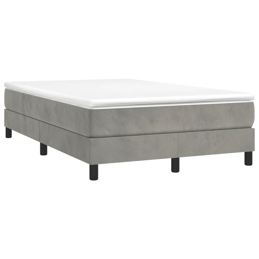 Giroletto a Molle con Materasso Grigio Chiaro 120x190cm Velluto