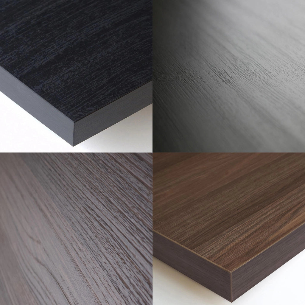 Credenza, Mobile, Cucina, 207x91x35 cm, 4 Porte, Design industriale, LED, Rovere scuro e Nero